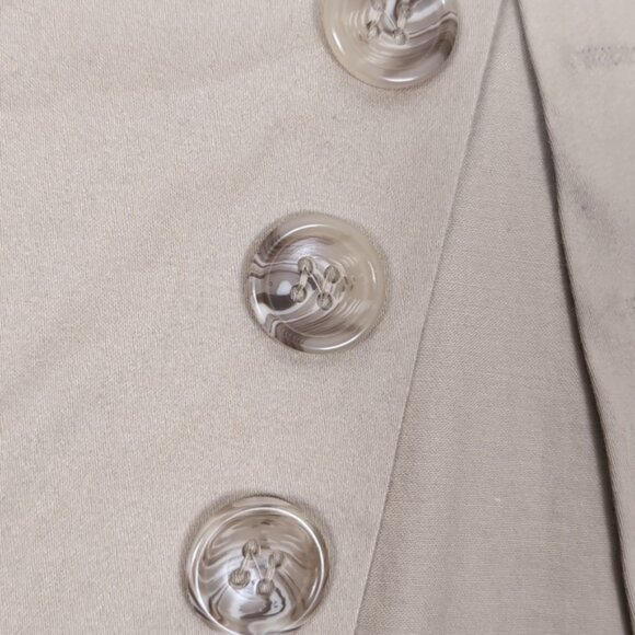 Le Chateau Khaki Pencil Skirt Button Slit Pockets Stretch Vintage Y2K Neutral - Picture 7 of 12